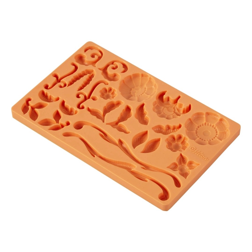 🚨 Wilton 409-3190 Lace Fondant and Gum Paste Silicone Mold 5 x 8 inch 23-Cavity